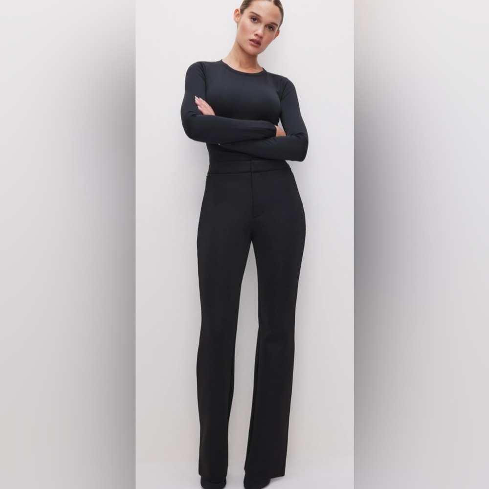 Women’s Good American Scuba Boss Straight Trouser - Black - Size 2 - NWT